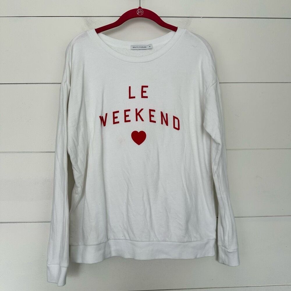 South Parade Women’s Small Le Weekend White Red Sweatshirt